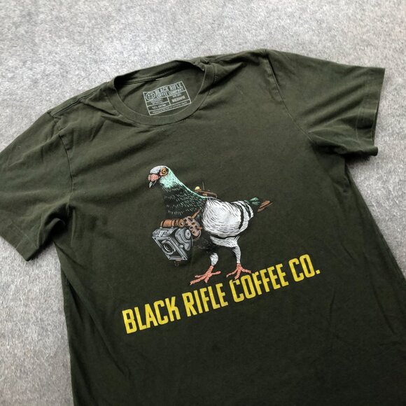 Black Riffle Coffee Company Shirt Mens Medium Green Rooster - Picture 2 of 6